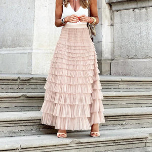 ASTRID | ELEGANT RUFFLE MAXI SKIRT